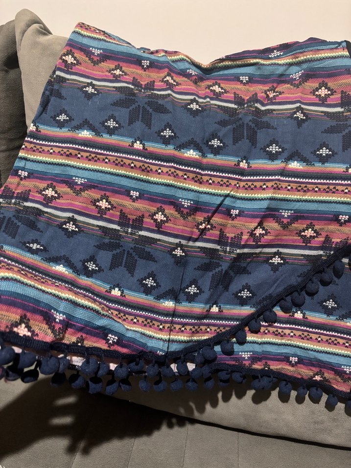 Bohem Çok Renkli mını etek koton - Görsel 2