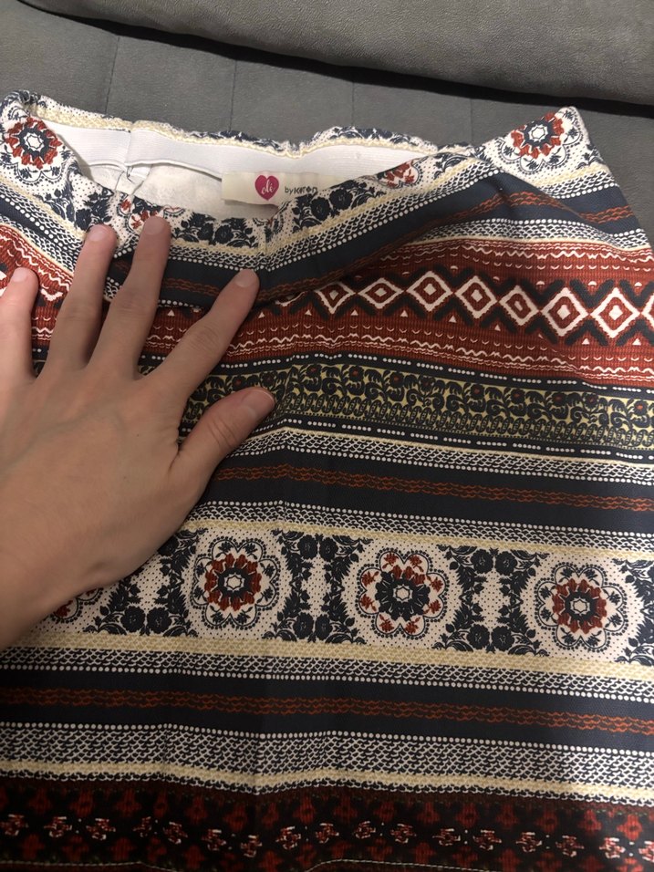 Bohem Desenli koton mını etek - Görsel 2