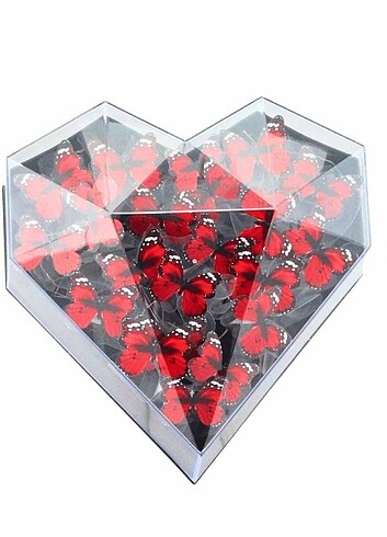 Çerçeveli çerçevesiz kelebek kalp ışıklı sevgililer günü hediyel - Görsel 2