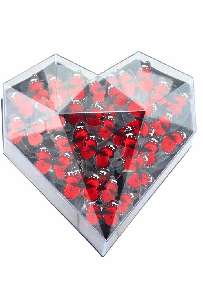 Çerçeveli çerçevesiz kelebek kalp ışıklı sevgililer günü hediyel - Görsel 2