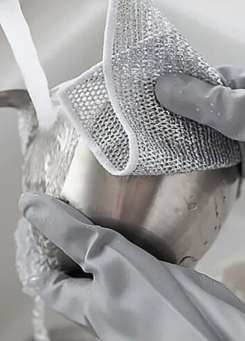 GÜMÜŞ TEL BULAŞIK BEZİ - Görsel 5