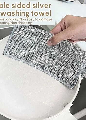 GÜMÜŞ TEL BULAŞIK BEZİ - Görsel 6