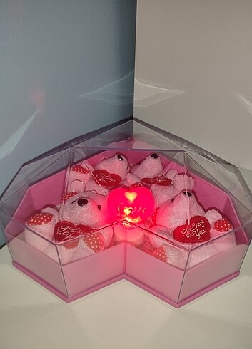 Kalp kutulu ayıcıklı hediyelik - Görsel 8