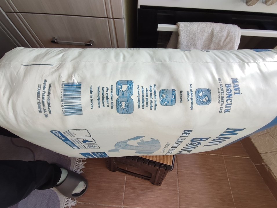 Mavi Boncuk Bel Bantlı Hasta Bezi Large 16'lı 2 adet koli bandı - Görsel 5