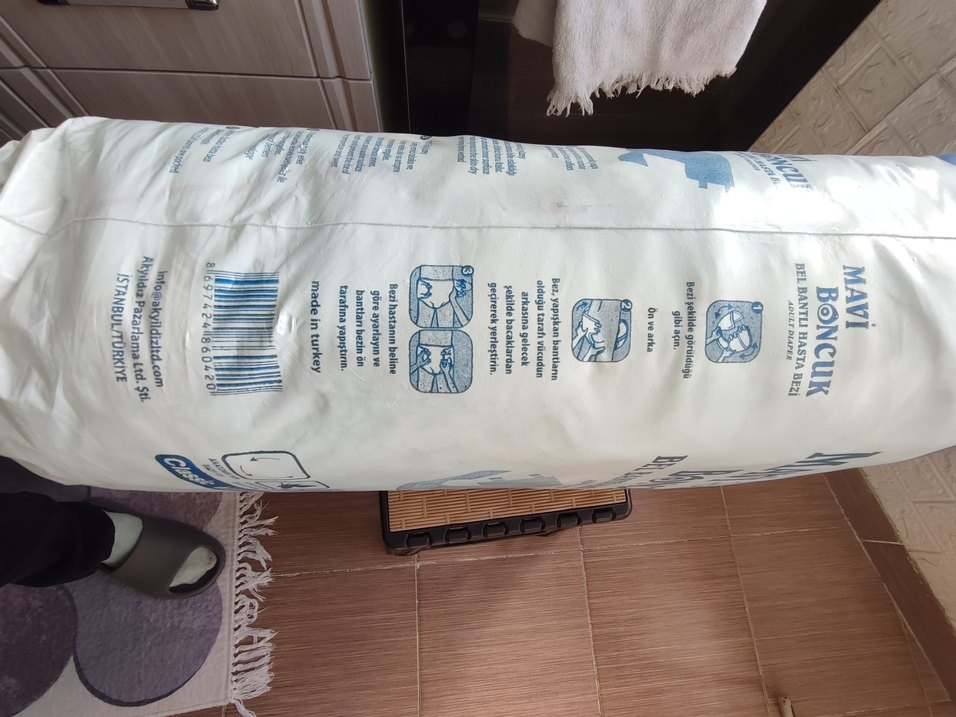 Mavi Boncuk Bel Bantlı Hasta Bezi Large 16'lı 2 adet koli bandı - Görsel 3