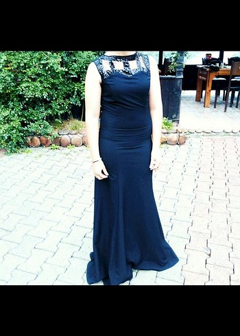 Siyah Uzun Sleevess Gotik Abiye Elbise - Görsel 2