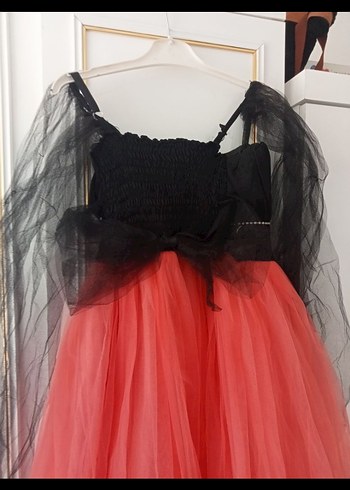 Uzun Pembe Siyah Gotik Straplez Elbise - Görsel 2