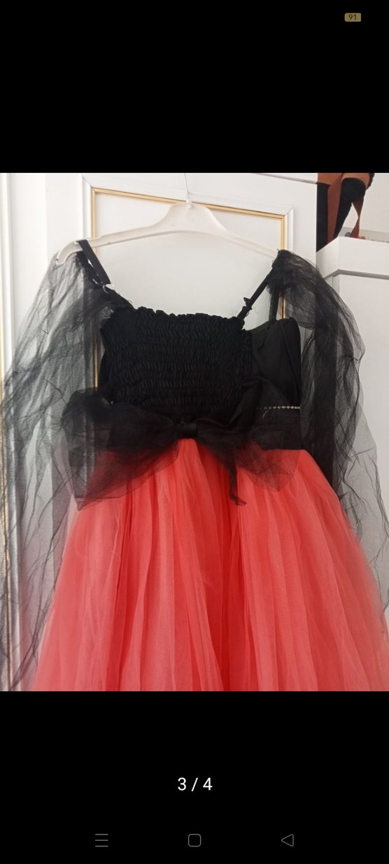 Uzun Pembe Siyah Gotik Straplez Elbise - Görsel 2