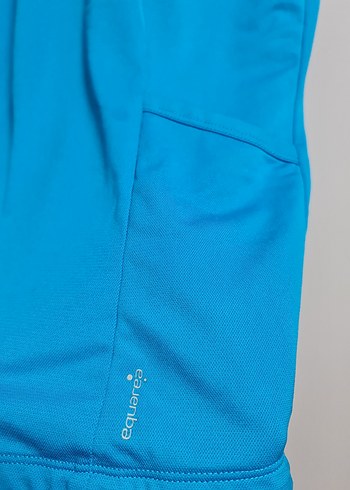 Erkek Mavi Yarım Fermuarlı Yüksek Yaka Tişört. Bisiklet Forması. - Görsel 10