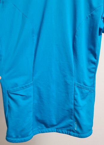 Erkek Mavi Yarım Fermuarlı Yüksek Yaka Tişört. Bisiklet Forması. - Görsel 11