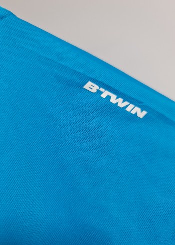 Erkek Mavi Yarım Fermuarlı Yüksek Yaka Tişört. Bisiklet Forması. - Görsel 9