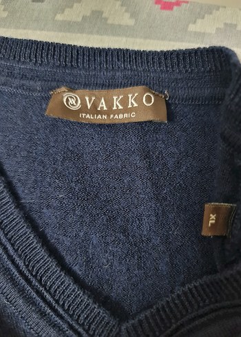 l/xl Beden Vakko Erkek Lacivert V Yaka Örgü Yün Kazak L/XL