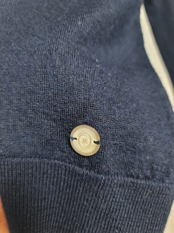 Vakko Erkek Lacivert V Yaka Örgü Yün Kazak L/XL - Görsel 2