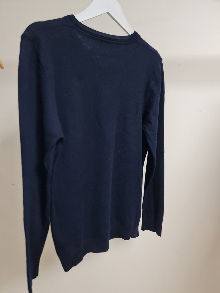 Vakko Erkek Lacivert V Yaka Örgü Yün Kazak L/XL - Görsel 5