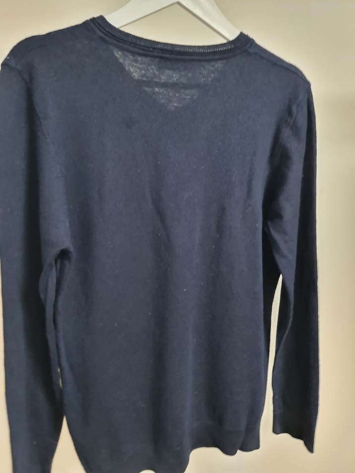 Vakko Erkek Lacivert V Yaka Örgü Yün Kazak L/XL - Görsel 4