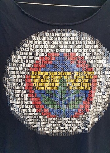 m Beden lacivert Renk Orijinal Fener Bahçe kadın tişörtü