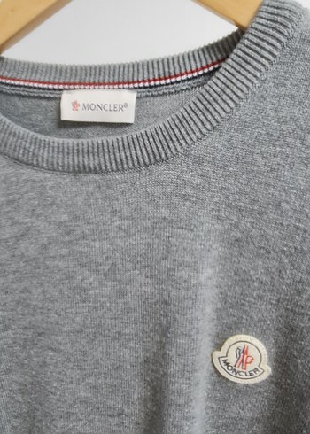 Moncler Gri Erkek Bisiklet Yaka Triko Sweatshirt