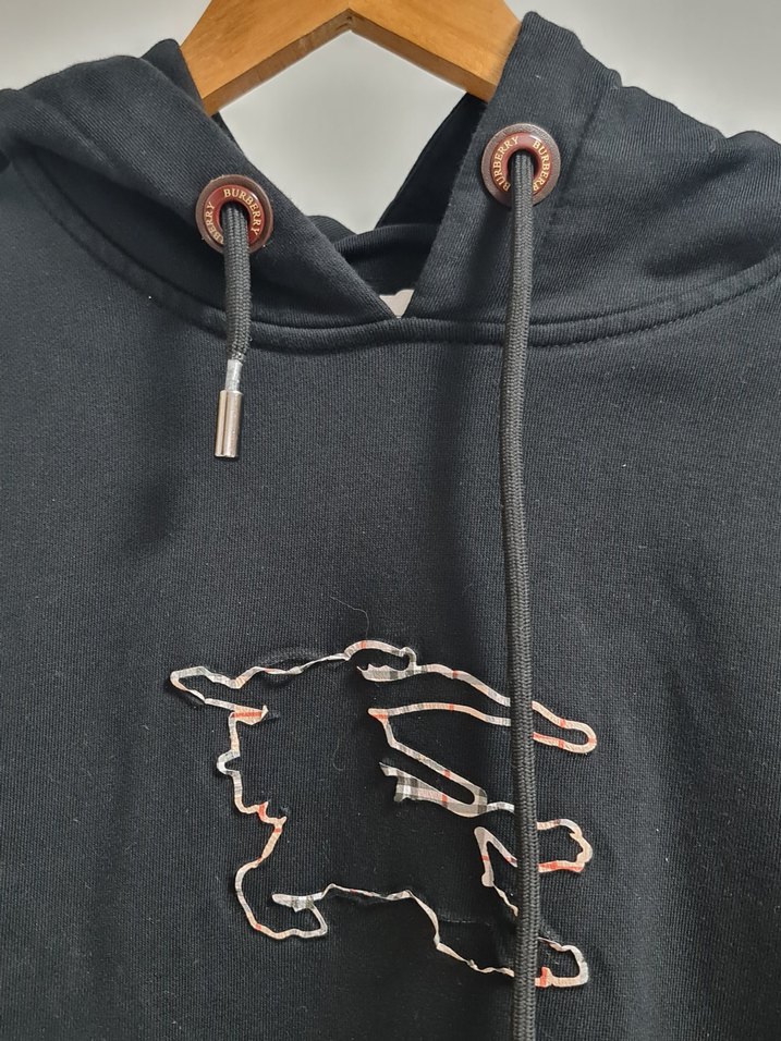 Burberry Nakışlı Siyah Kapüşonlu Erkek Sweatshirt - Görsel 2