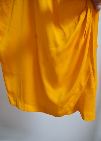 Turuncu Midi Uzun Kollu Elbise - Görsel 5