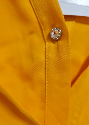 Turuncu Midi Uzun Kollu Elbise - Görsel 6