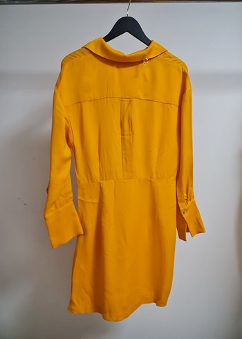 Turuncu Midi Uzun Kollu Elbise - Görsel 7