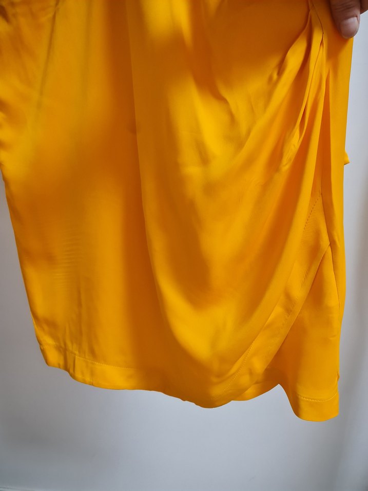 Turuncu Midi Uzun Kollu Elbise - Görsel 5