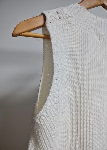 V Yaka Örgü Kadın Süveter - Görsel 6