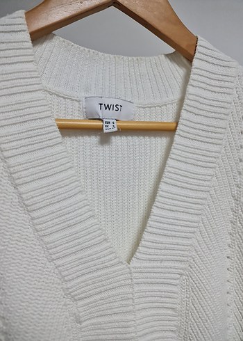 V Yaka Örgü Kadın Süveter - Görsel 2