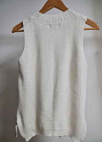 V Yaka Örgü Kadın Süveter - Görsel 3