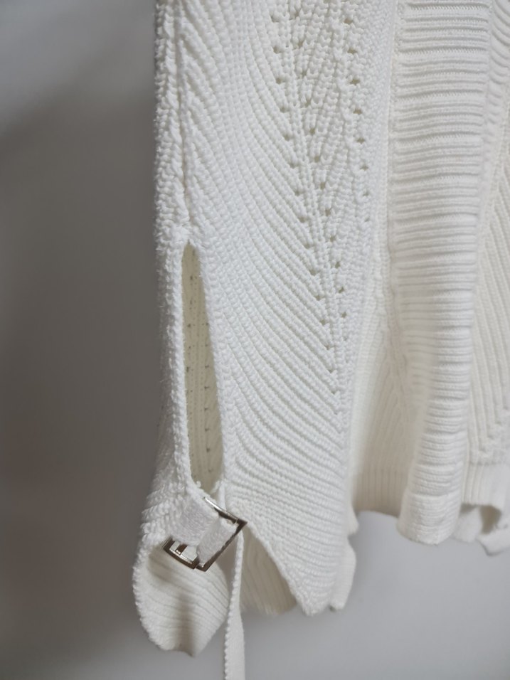 V Yaka Örgü Kadın Süveter - Görsel 4