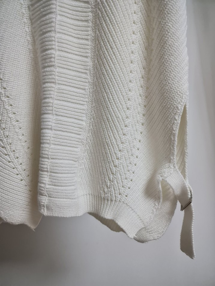 V Yaka Örgü Kadın Süveter - Görsel 5