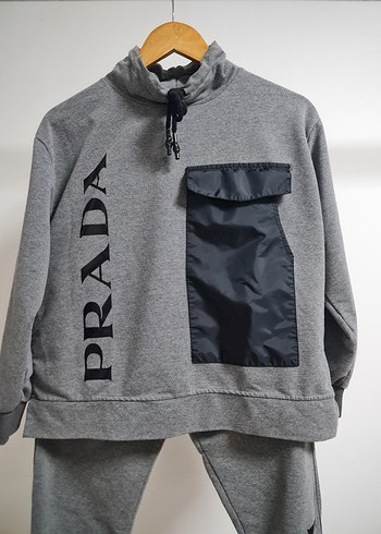 Gri Prada Baskılı Kadın Eşofman Takımı - Görsel 2