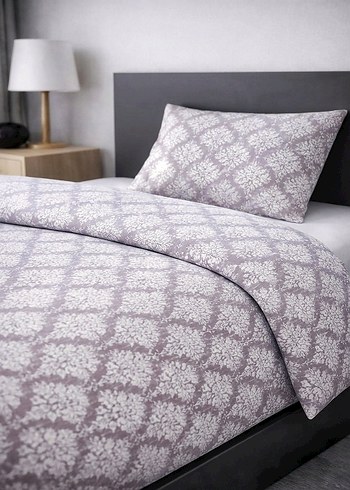 Mor Pastel Desenli Tek Kişilik Nevresim Seti - Görsel 2