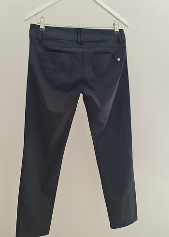 Kemerli Siyah Denim Kadın Pantolon