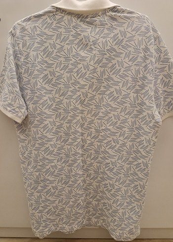 Desenli Beyaz Erkek Polo Tişört - Görsel 2