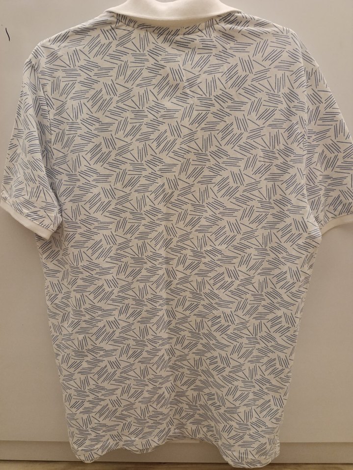 Desenli Beyaz Erkek Polo Tişört - Görsel 2