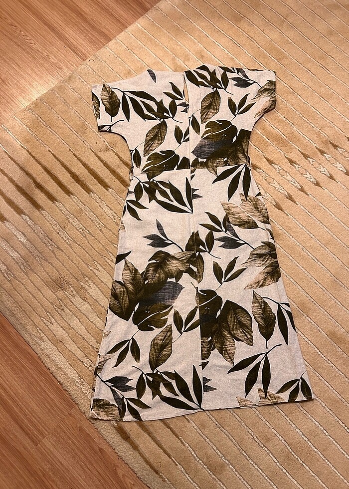 Gunluk keten karisimli elbise - Görsel 2