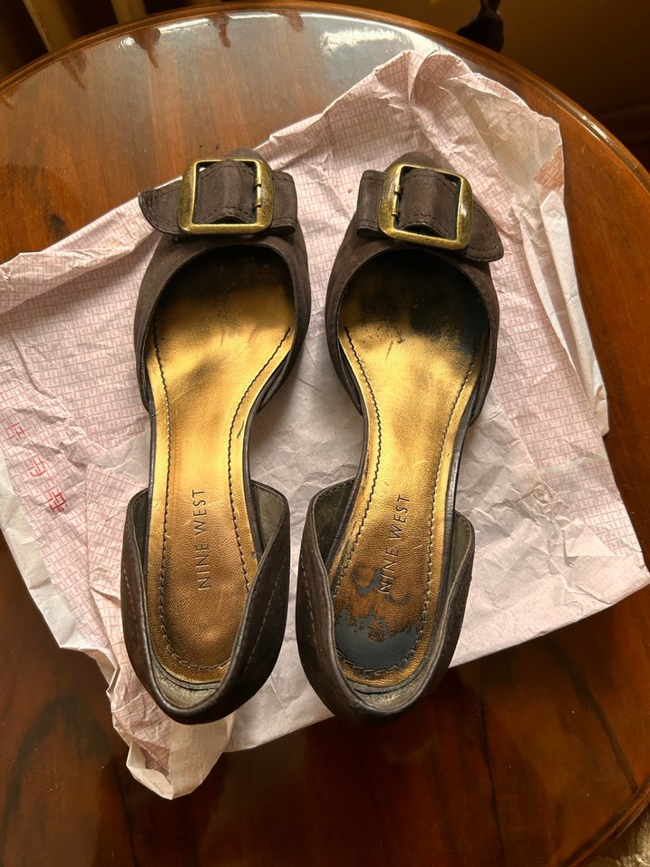 Kahverengi Süet Tokalı Yüksek Topuklu Kadın Ayakkabı - Görsel 4