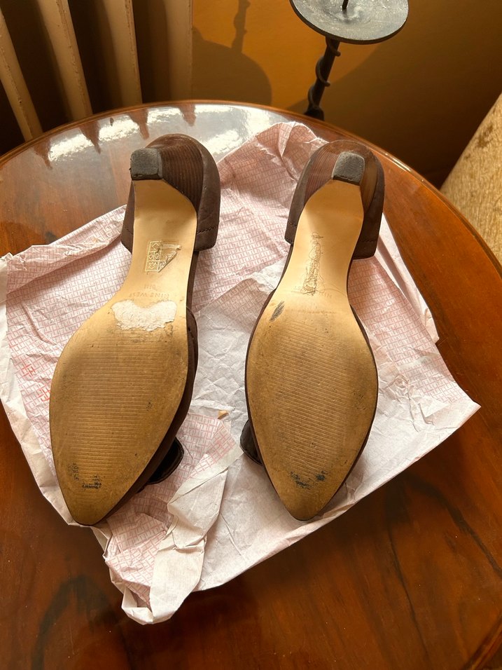 Kahverengi Süet Tokalı Yüksek Topuklu Kadın Ayakkabı - Görsel 3