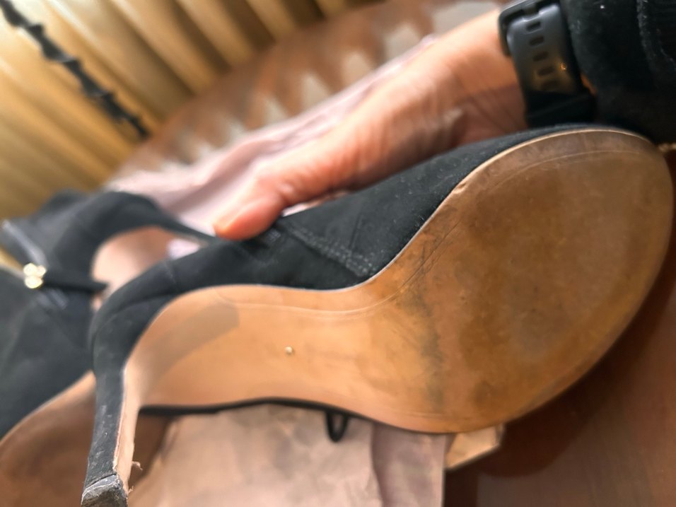 Siyah Süet Stiletto Topuklu Gotik Bot - Görsel 5