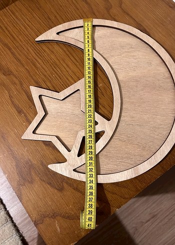 Kahverengi Ahşap Ay ve Yıldız Oyuncak - Görsel 4