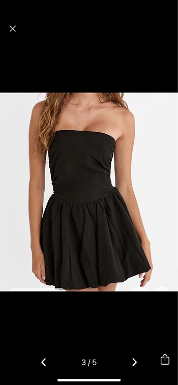 l Beden Stradivarius siyah elbise