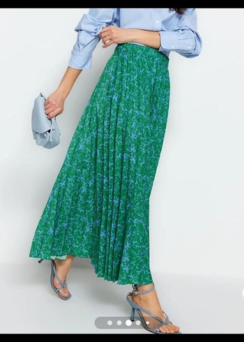 Yeşil Piliseli Uzun Etek - Görsel 3