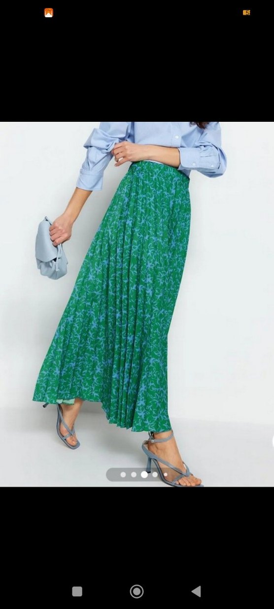 Yeşil Piliseli Uzun Etek - Görsel 3