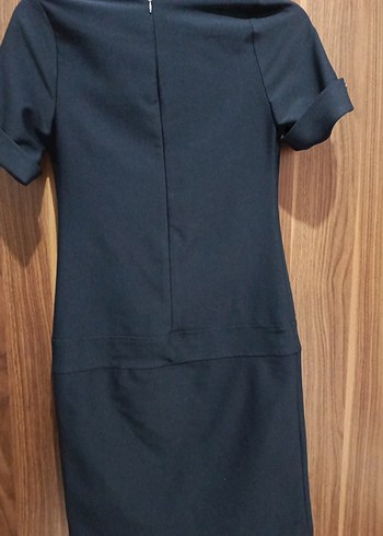 Kemerli Siyah Mini Elbise - Görsel 5