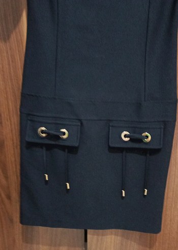 Kemerli Siyah Mini Elbise - Görsel 2