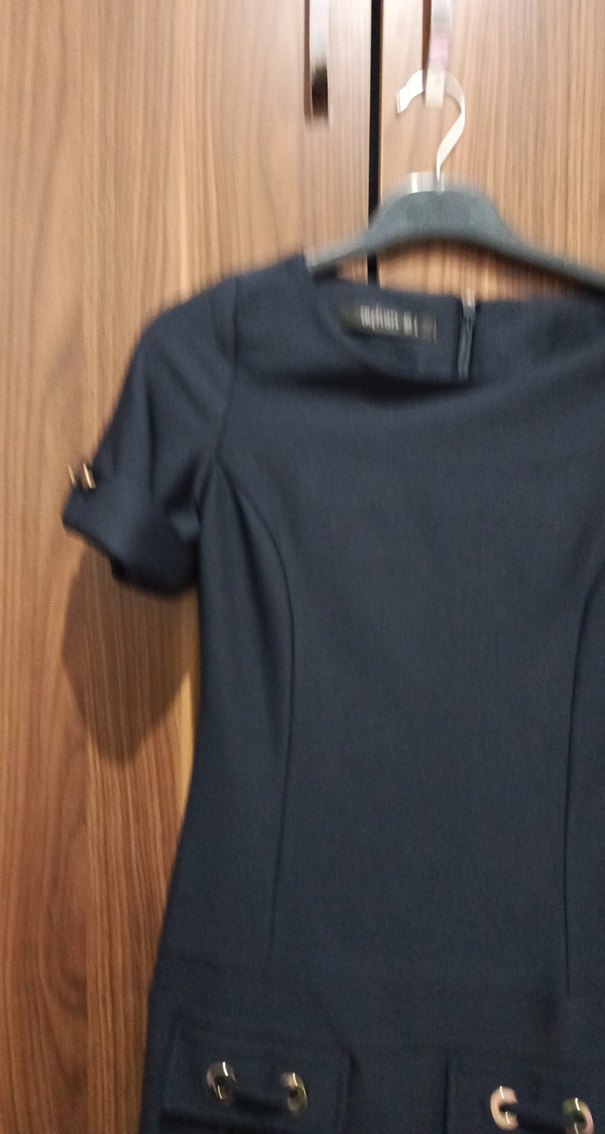 Kemerli Siyah Mini Elbise - Görsel 3