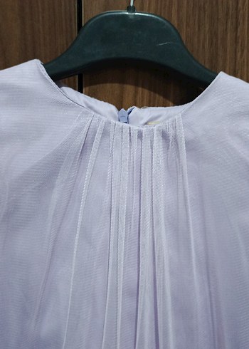 Kız Çocuk Lila Volanlı Elbise - Görsel 3