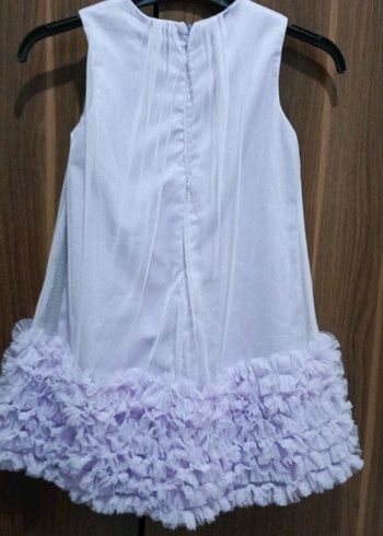 Kız Çocuk Lila Volanlı Elbise - Görsel 4