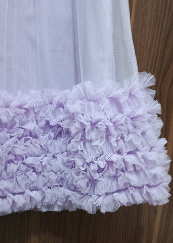 Kız Çocuk Lila Volanlı Elbise - Görsel 2